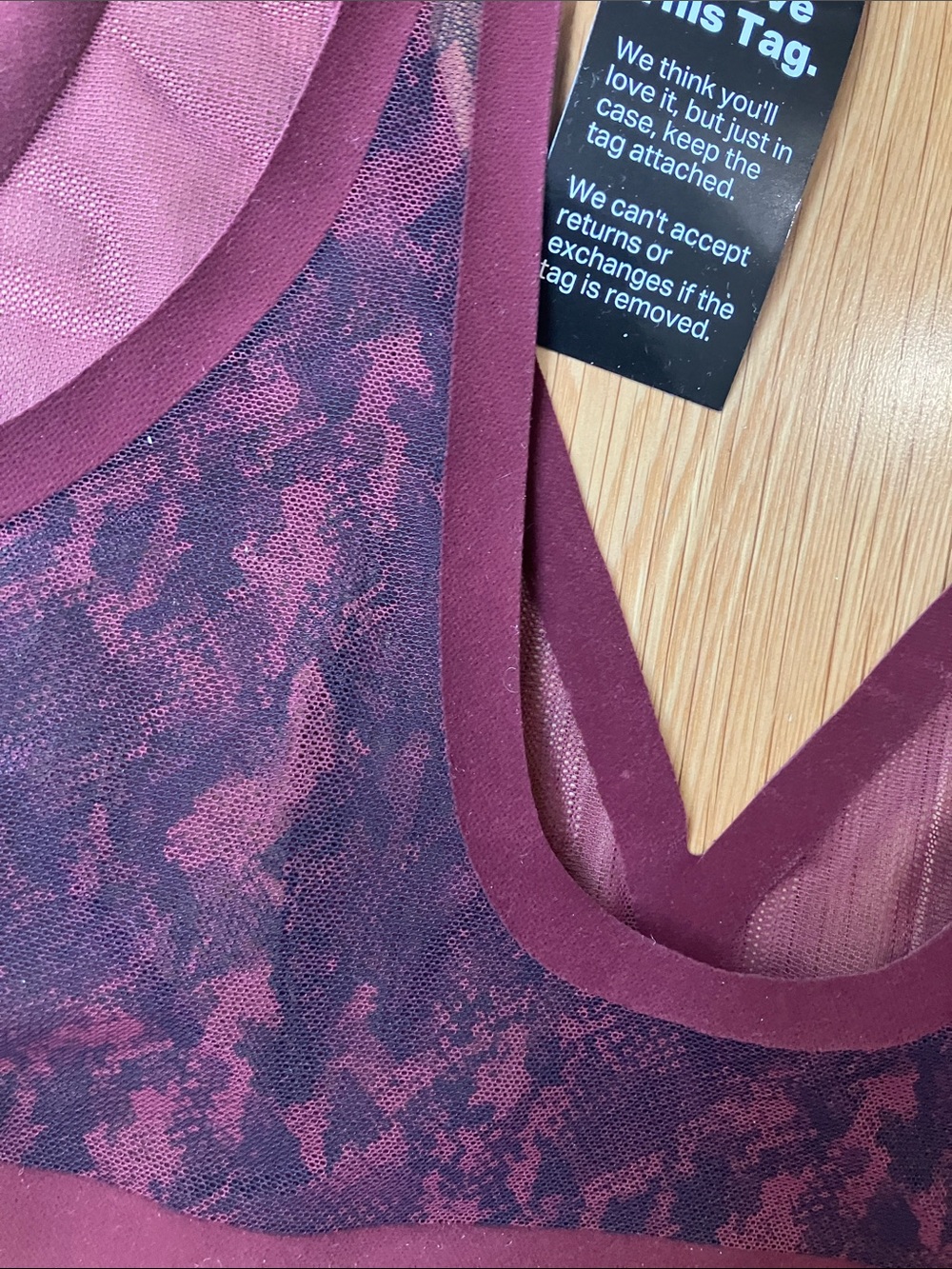 NWT EBY Sheer Bralette in Wine size Large - Picture 5 of 13